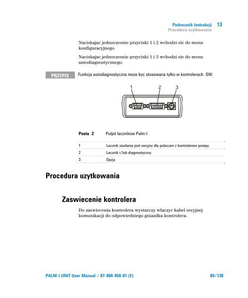 Palm-I Unit Model 969-9892 - Agilent Technologies