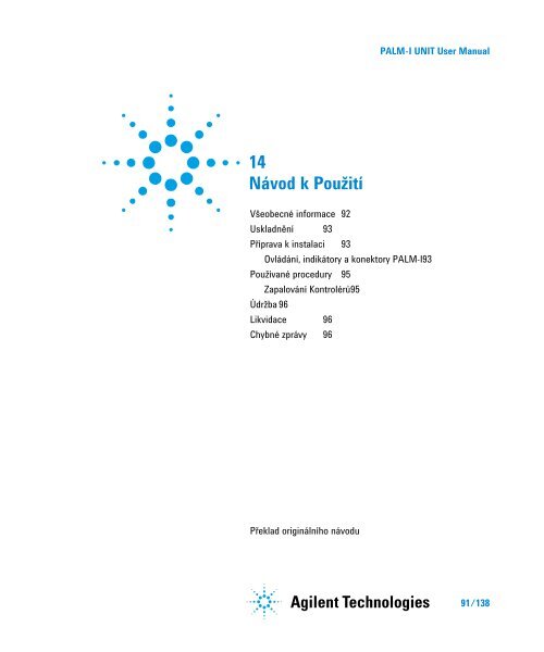 Palm-I Unit Model 969-9892 - Agilent Technologies