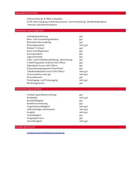 Chiffre: CS02 Kaufmann für Bürokommunikation