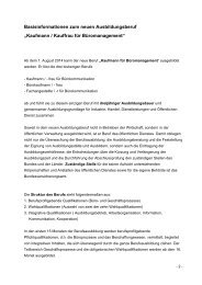 Basisinformationen zum neuen Ausbildungsberuf „Kaufmann ...