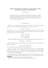 CHERN INVARIANTS OF SOME FLAT BUNDLES IN THE ...