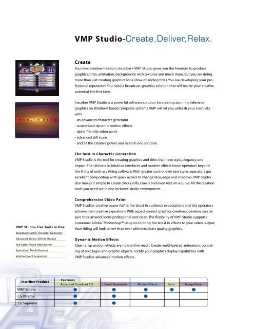 Inscriber VMP Studio - CAM Computer Aided Magic Gmbh