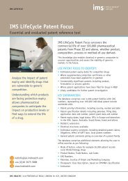 IMS LifeCycle Patent Focus - IMS Health