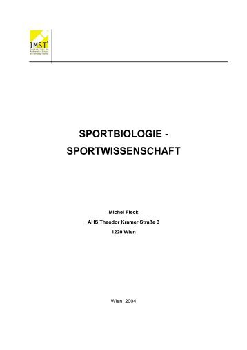 SPORTBIOLOGIE - SPORTWISSENSCHAFT - IMST