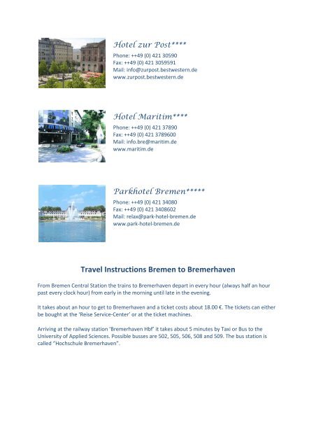 Accommodation in Bremen - Hochschule Bremerhaven