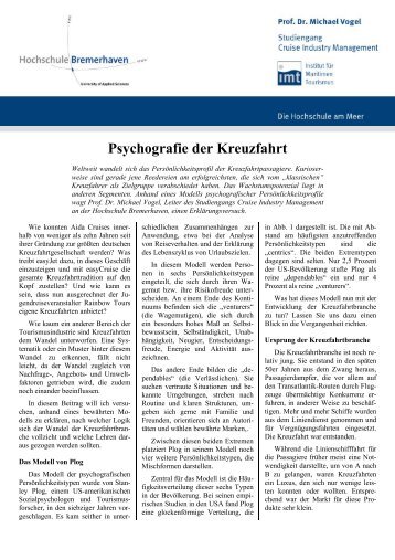 Psychografie der Kreuzfahrt - Hochschule Bremerhaven