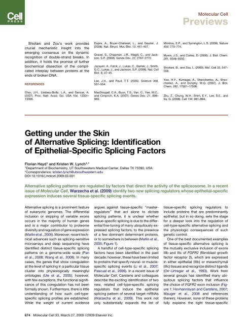 Getting under the Skin of Alternative Splicing: Identification of ... - IMT