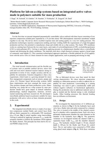 Platform for lab-on-a-chip systems based on integrated ... - IMTEK