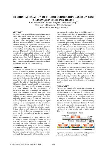 hybrid fabrication of microfluidic chips based on coc, silicon ... - IMTEK