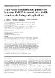 High-resolution permanent photoresist laminate TMMF for ... - IMTEK