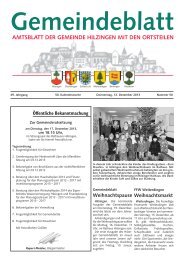 Gemeindeblatt KW 50 - Gemeinde Hilzingen