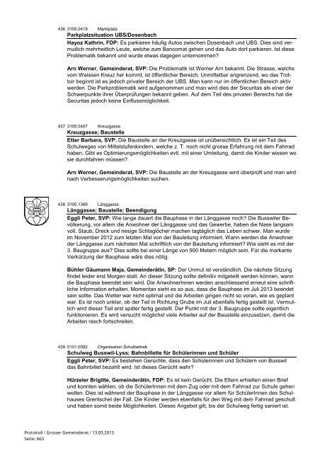 der 22. Sitzung des Grossen Gemeinderates Lyss ... - Gemeinde Lyss