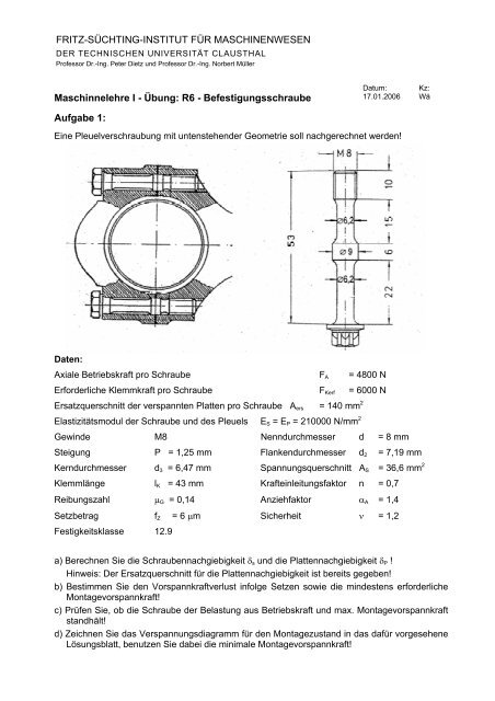 Aufgabe - Institut fÃ¼r Maschinenwesen