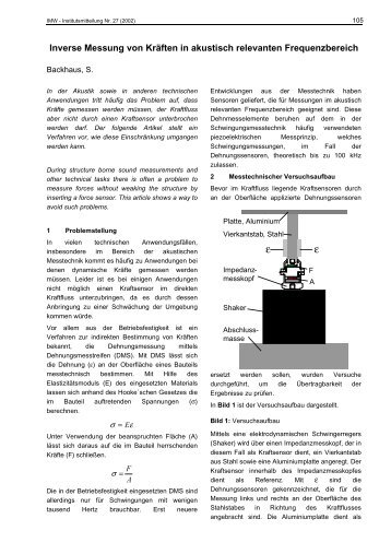 Inverse Messung von KrÃ¤ften in akustisch relevanten Frequenzbereich