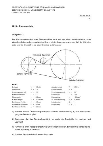 R15 - Riementrieb - Institut fÃ¼r Maschinenwesen