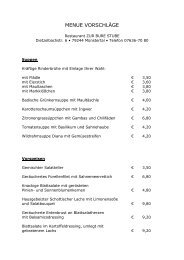 AUSZUG SPEISEKARTE