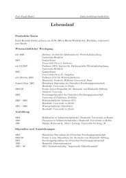 Lebenslauf - Center for Mathematical Economics - Universität Bielefeld