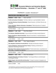 EBIM Economic Behavior and Interaction Models - Universität ...