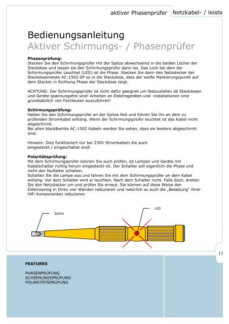 Netzleiste | Netzkabel Power cable | Power bar Multiprise - In-Akustik