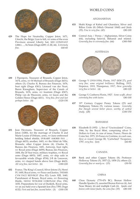 World Coins, Medals & Banknotes
