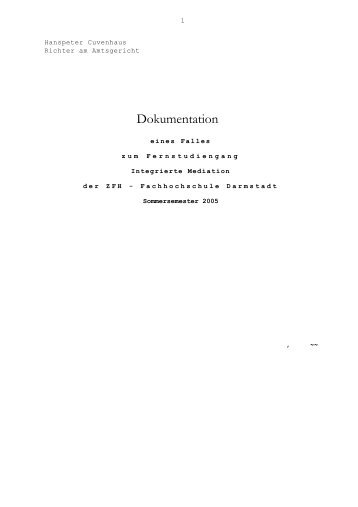 Dokumentation - Integrierte Mediation