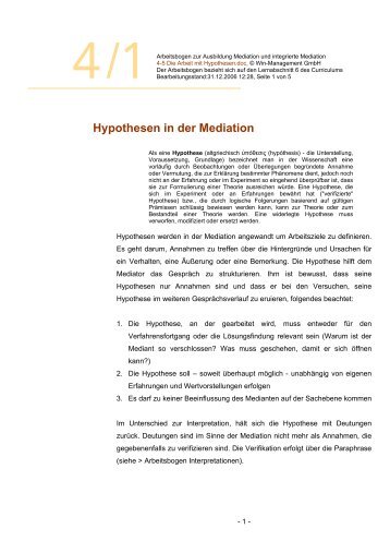 4-5 Die_Arbeit_mit_Hypothesen.pdf - Integrierte Mediation
