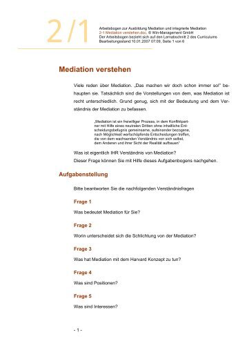Mediation verstehen - Integrierte Mediation
