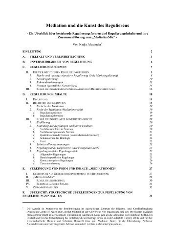 Aufsatz Prof. Dr. Alexander - Integrierte Mediation