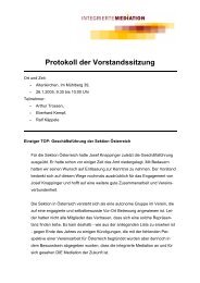 Protokoll der Vorstandssitzung - Integrierte Mediation