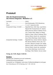 Protokoll - Integrierte Mediation