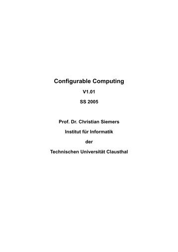 Configurable Computing Skript V1_01 - Institut für Informatik - TU ...