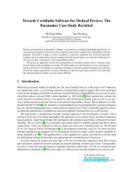 Towards Certifiable Software for Medical Devices ... - TU Clausthal