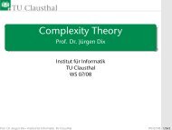 Complexity Theory - Institut für Informatik - TU Clausthal