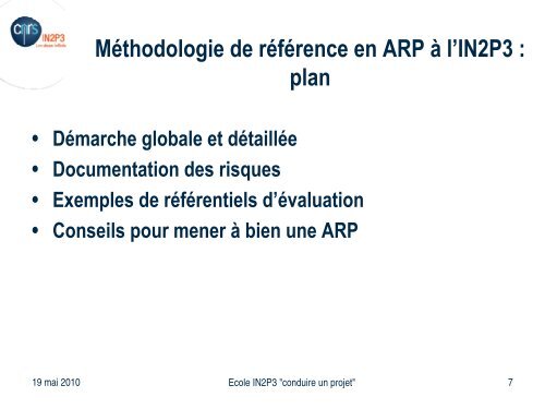 L'analyse des risques projets - IN2P3