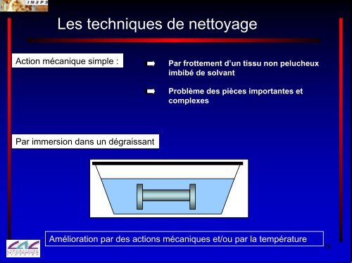 Introduction aux techniques de nettoyage - IN2P3