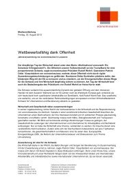 Wettbewerbsfähig dank Offenheit - Economiesuisse