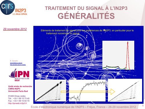 Traitement du signal dans une expÃ©rience IN2P3 - 1