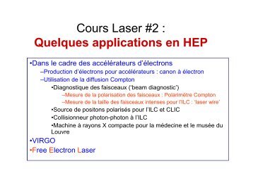 Les lasers et leurs applications en physique des hautes ... - IN2P3