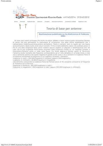 Teoria antenne - IN3ECI