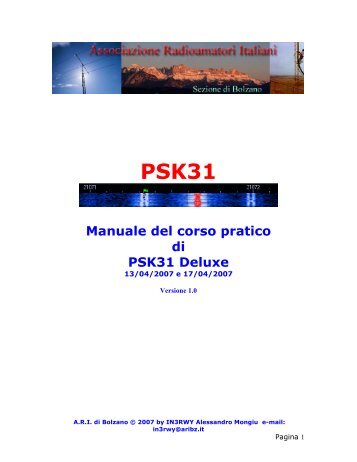 Manuale del corso pratico di PSK31 Deluxe - BCL - SWL
