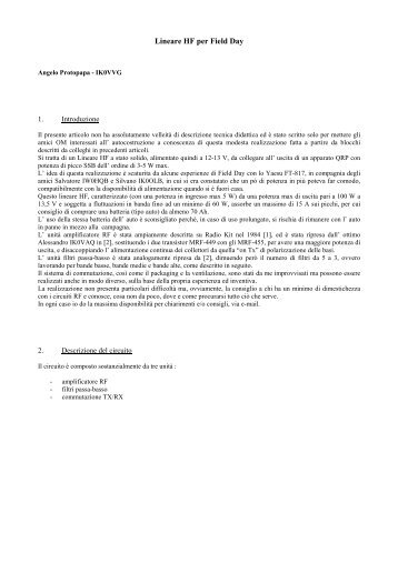 Lineare HF per Field Day - ARI Roma