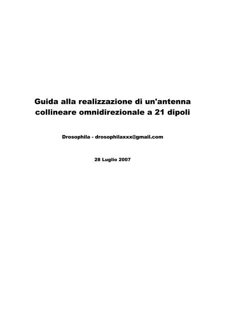 Guida alla realizzazione di un'antenna collineare ... - IN3ECI