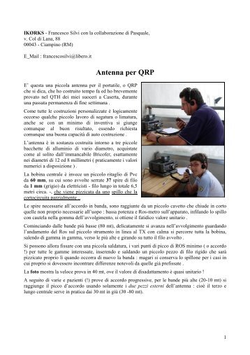 Antenna per QRP - ARI Roma