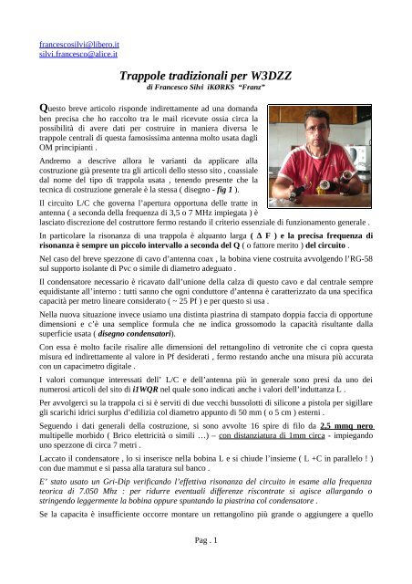 Trappole tradizionali per W3DZZ - ARI Roma