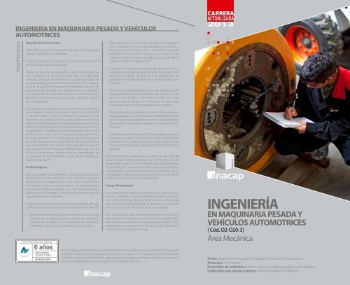 ingenierÃ­a en maquinaria pesada y vehÃ­culos automotrices - Inacap