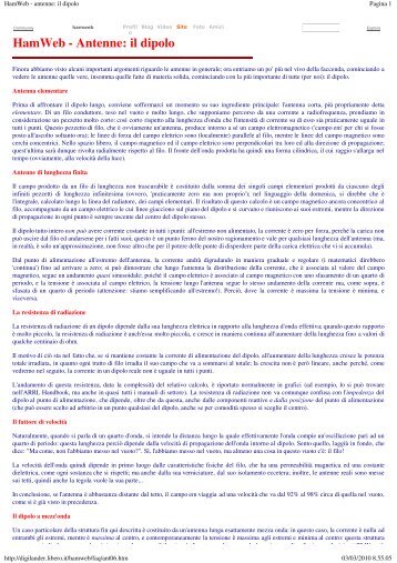 HamWeb - antenne: il dipolo - IN3ECI