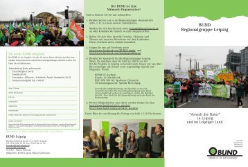 Flyer Regionalgruppe Leipzig - BUND Landesverband Sachsen