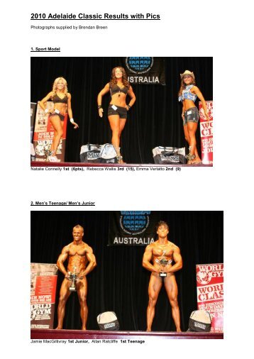 Adelaide Natural Physique Titles & Photos - INBA