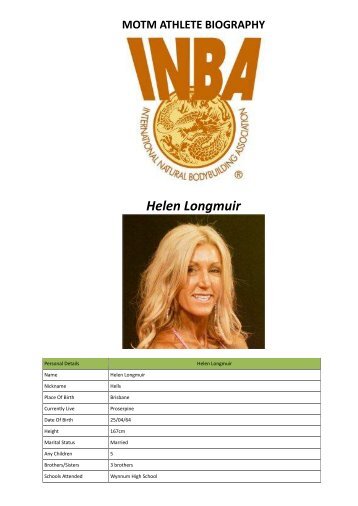 Helen Longmuir - INBA