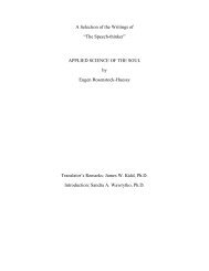 eugen rosenstock-huessy: applied science of the ... - Inbetweenness
